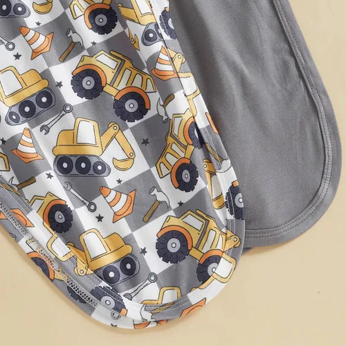Vista 5 de Merqwadd Conjunto de pijama para bebé niño y niña, paquete de 2 unidades, camisón anudado para recién nacido con sombrero, pijamas para dormir