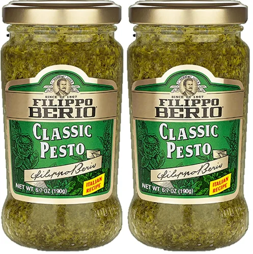 Vista 7 de Filippo Berio Pesto, albahaca vegana a base de plantas, tarro de vidrio de 6.7 onzas, vegetariano, sin lácteos, sin gluten