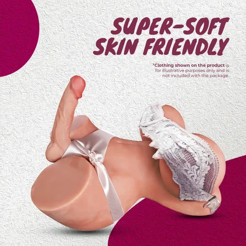 Vista 4 de Muñeca sexual transexual realista para hombres con consolador de 7.1 in y cavidad anal profunda, cuerpo completo de silicona BBW para hombres