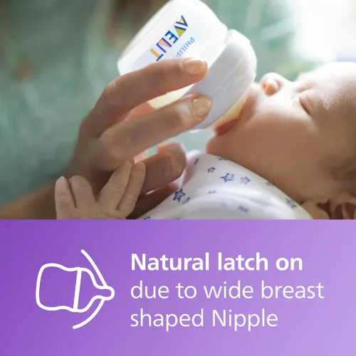Vista 6 de Philips Avent Natural First Flow Tetina, paquete de 4, SCF657/43 Soft Silicone Nipple, Natural Latch-On, Breast-Shaped Wide Nipple, Reduces Colic