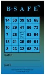 Vista 2 de B-Safe - Tarjetas de bingo de seguridad, paquete de 600 6-color safety bingo card set, Workplace safety game, Boosts engagement, Rewards employee