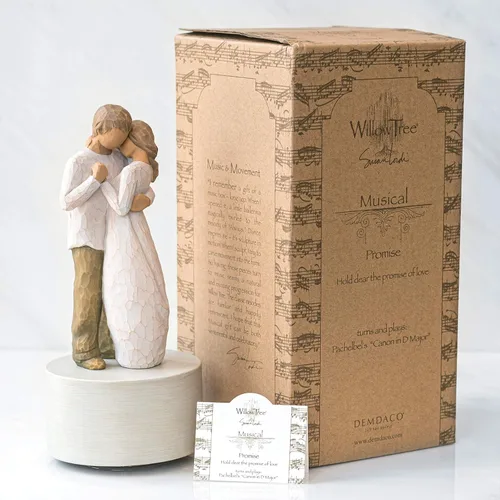 Vista 3 de Willow Tree Promise Musical, Figura musical esculpida pintada a mano