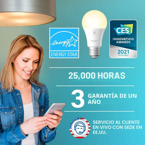 Vista 2 de Sengled Bombilla de luz Alexa, bombillas inteligentes de malla Bluetooth, bombillas inteligentes que funcionan solo con Alexa, bombilla LED