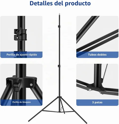 Vista 8 de Neewer Kit de soporte de fondo en forma de T, soporte de trípode ajustable de 8.5 pies de alto y barras transversales de 5 pies/1.5m de ancho con 6