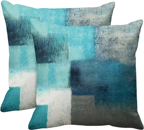 Vista 37 de Britimes Fundas de almohada modernas para decoración del hogar, 16 x 16 pulgadas, juego de 2 fundas de almohada decorativas, fundas de almohada