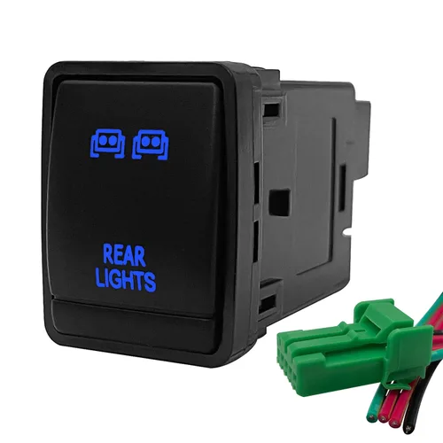 Vista 6 de Interruptor de botón para compresor de aire azul de 12 V para Nissan Qashqai Pathfinder R52 Navara NP300 X-Trail T32 Interruptor de consola