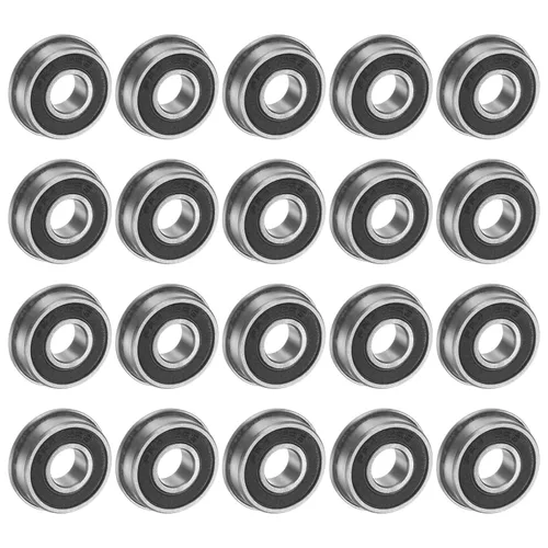 Vista 10 de uxcell FR8-2RS Rodamiento de bolas con brida de 1/2 x 1-1/8 x 5/16 pulgadas de doble sellado de acero cromado, 4pcs