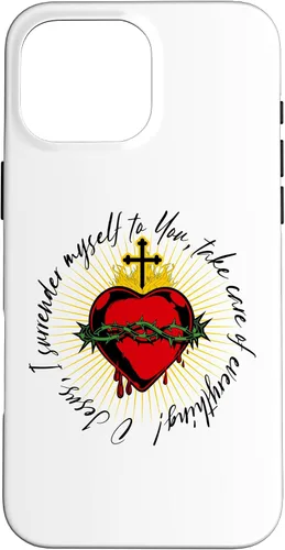 Vista 19 de Surrender Novena O Jesus Catholic Black Letter Case for iPhone 17