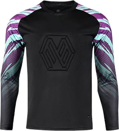 Vista 2 de Aiihoo Camiseta de portero para hombre, camiseta de portero acolchada en el pecho, camiseta de fútbol de fútbol, camiseta de manga larga, traje