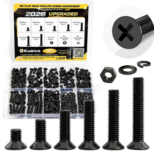 Vista 17 de Kadrick 1230 piezas de tornillos de acero inoxidable 304, surtido métrico M2 M3 M4 M5, kit de pernos de cabeza hexagonal de botón de 4mm-20mm