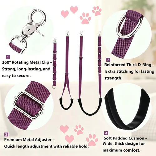 Vista 3 de Lazos de aseo para perros, correas para el vientre para mascotas, bandas para el vientre, color negro, herramientas de aseo cómodas y ajustables