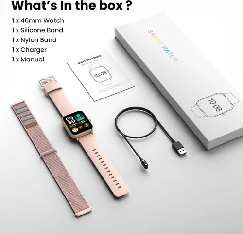 Vista 8 de ENOMIR Reloj inteligente para mujer, monitoreo de la salud del teléfono con Rosa