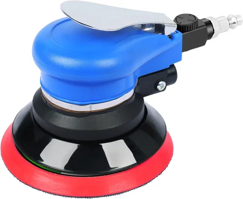Vista 2 de Ouya Lijadoras de órbita aleatorias neumáticas de doble acción con 1 placa de respaldo de 5 pulgadas y 9 papeles de lija