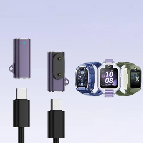 Vista 3 de Charging Adapters for Smartwatches Fitness Trackers Aluminum Alloy Construction Secure Stable Power Transfer Silver