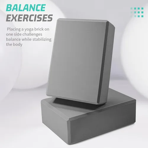 Vista 7 de Bloques de yoga Bloque de espuma de apoyo sin látex con bordes biselados, bloques de ejercicio antideslizantes para pilates, meditación