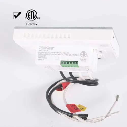 Vista 6 de Termostato programable para calefacción radiante bajo el suelo de la casa, controlador de alfombra térmica para el hogar, auto-adaptación AC