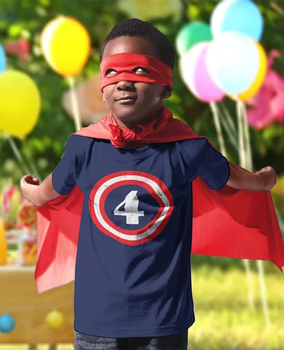 Vista 2 de Camiseta de cumpleaños número 4 para niño y niña, regalos para niños pequeños