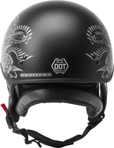 Vista 2 de GMAX HH-65 Naked Motorcycle Street Half Casco (rosa mate negro/plata, L)