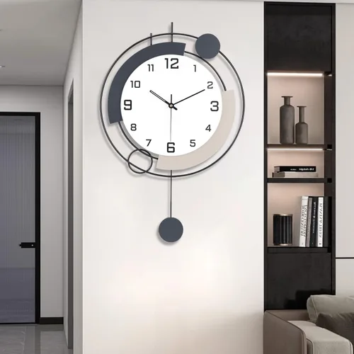 Vista 8 de Dankeit Reloj de pared decorativo con péndulo, silencioso, funciona con batería de cuarzo, grande de 13x20 pulgadas para decoración de la sala