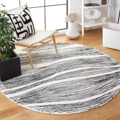 Vista 45 de SAFAVIEH Metro Collection - Alfombra decorativa de 2 x 3 pies, azul y marfil, diseño transicional, ideal para áreas de alto tráfico en pasillo, baño