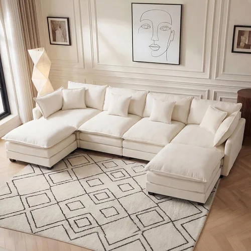 Vista 12 de Sofá modular modular de 102 pulgadas, sofá de nube de gran tamaño Gris
