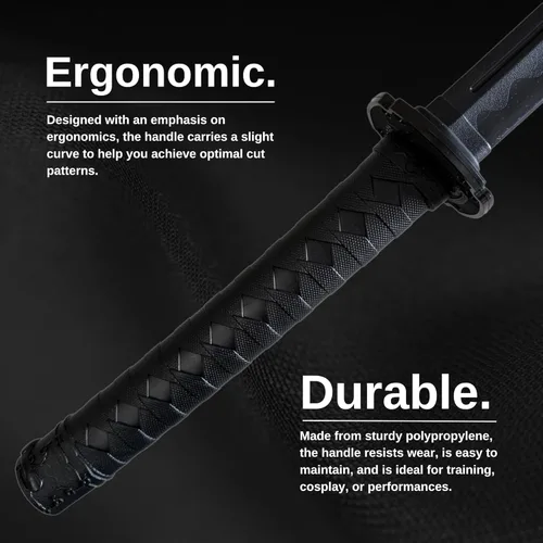 Vista 6 de E-BOGU Equipo de espada de entrenamiento de polipropileno para artes marciales (39") con vaina negra de Saya