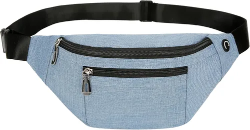 Vista 27 de Riñonera para hombres y mujeres, de moda e impermeable con cinturón ajustable, bolsas de riñonera casuales para correr, deportes, viajes. beige
