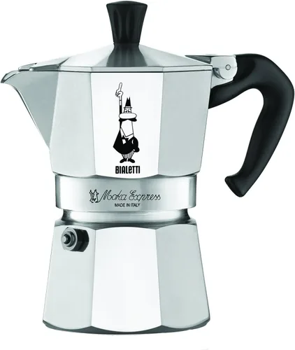 Vista 25 de Bialetti - Moka Express: Cafetera de espresso sobre estufa icónica, prepara auténtico café italiano, olla de moka 1 taza (2 Oz - 60 Ml), aluminio