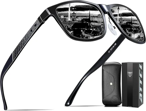 Vista 10 de ATTCL Polarized Sunglasses Men Al-Mg Metal Ultralight UV400 for Driving Verde/Gris (Army Green-Grey)