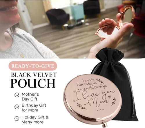 Vista 5 de Regalos para madre de la novia de parte de su hija, espejo compacto, regalos para madre del novio de parte del hijo, regalos sentimentales