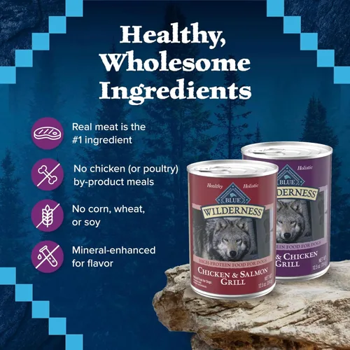 Vista 7 de Blue Buffalo Wilderness - Alimento húmedo para perros adultos, sin granos y con alto contenido de proteínas, variedad de carne de res y pollo &