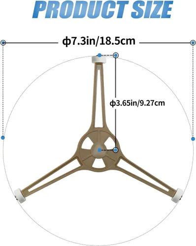 Vista 2 de Juego de 2 platos giratorios para horno de microondas de triple brazo, bandeja de vidrio para horno de microondas, anillo de soporte de rodillo