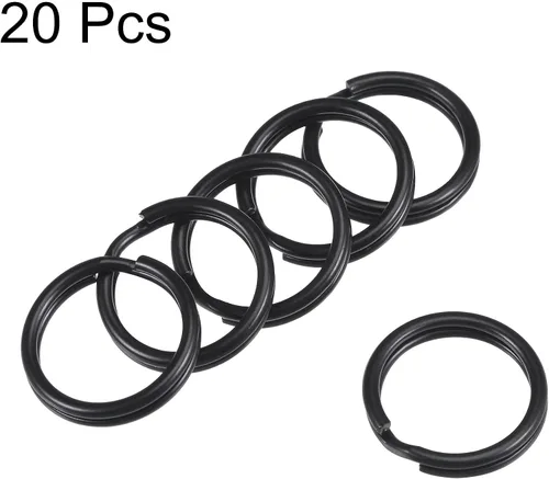 Vista 2 de uxcell Llaveros divididos de 0.59 pulgadas (0.591 in), conector abierto para bolso con cremallera, pintura electroforética, paquete de 20