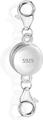 Vista 13 de Collar magnético de corazón de oro de 14 quilates, cierres y cierres de plata de ley 925, cierre de langosta doble, cierres magnéticos de joyería