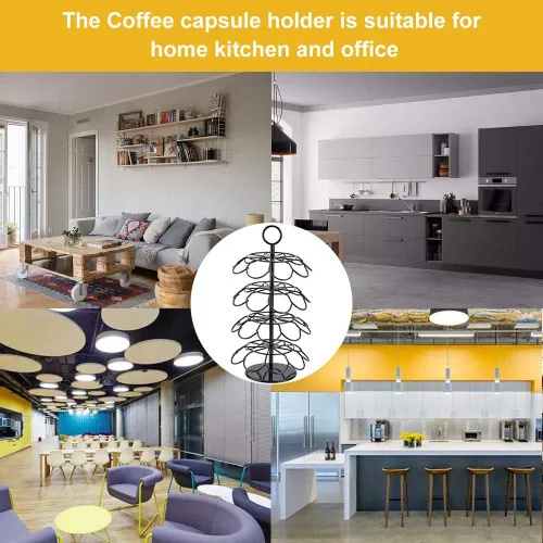 Vista 7 de Organizador de carrusel de cápsulas de café compatible con 36 cápsulas de taza