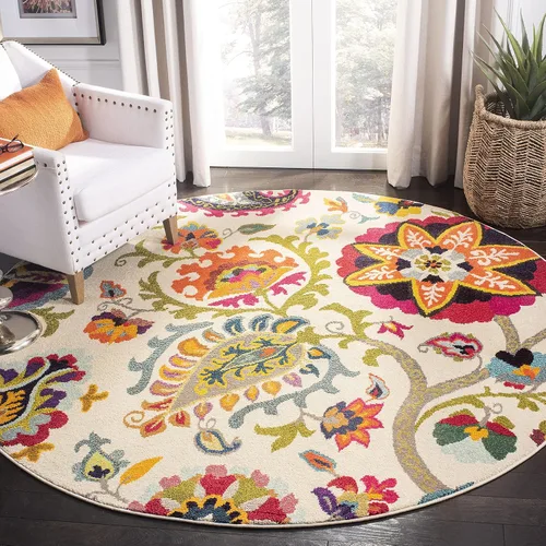 Vista 10 de SAFAVIEH Colección Monaco - Alfombra para pasillo, 2.2 x 6 pies, color marfil y multicolor, diseño floral bohemio, no desprende pelusa y de fácil