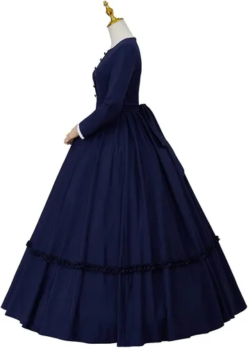 Vista 3 de CosplayDiy Vestido de guerra civil para mujer, disfraz victoriano de Dickens, vestido de baile de la Guerra Civil de los años 1860, disfraz