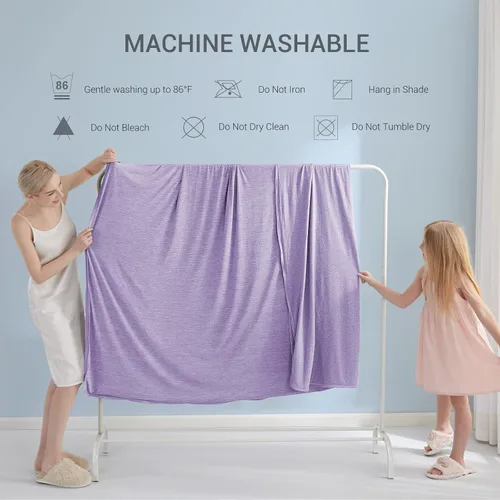 Vista 98 de Marchpower - Manta de enfriamiento para niños que duermen con calor, manta de lana fresca Arc-Chill con diseño de doble cara, fibra de enfriamiento