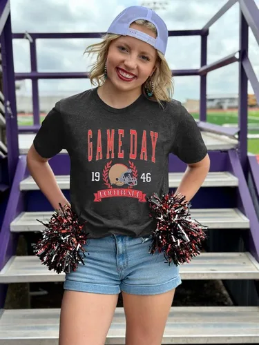 Vista 4 de Camiseta de fútbol para mujer, camiseta de manga corta para fanáticos del fútbol americano
