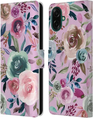 Vista 189 de Head Case Designs Officially Licensed Ninola Abstract Poppies Lilac Floral Leather Wallet Case Compatible with Samsung Galaxy A07 4G