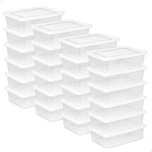 Vista 39 de Sterilite - Paquete de 12 cajas de almacenamiento apilables con tapas a presión; contenedor organizador de plástico resistente para armario, baño