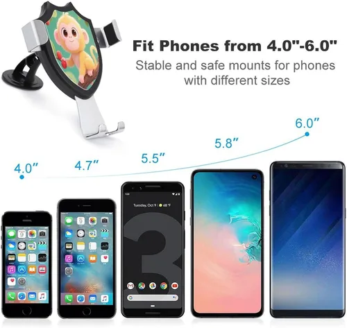 Vista 3 de Little Monkey - Soporte universal para teléfono de automóvil, compatible con iPhone, Android y todos los teléfonos inteligentes