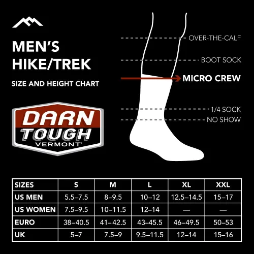Vista 4 de Darn Tough Men's Light Hiker Micro Crew Lightweight with Cushion Sock (Style 1972)