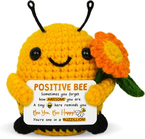 Vista 8 de OASSIE Regalos de graduación de jardín de infantes para niños y adolescentes, animales de ganchillo positivos de oso de girasol, inspiradores