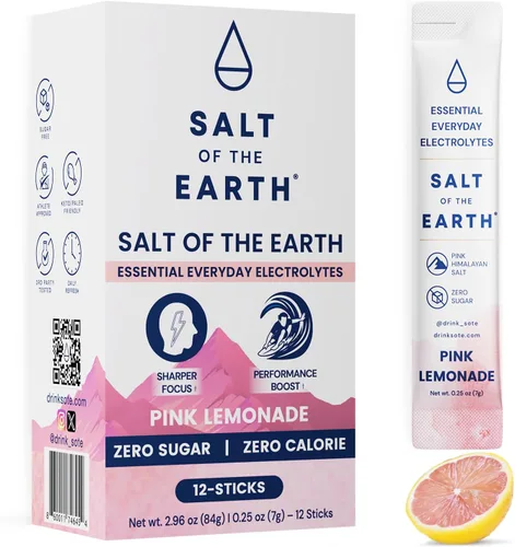 Vista 20 de Salt of the Earth Electrolito de alta calidad sin azúcar – Hecho con sal rosa del Himalaya – Paquetes de polvo de hidratación Ingredientes premium