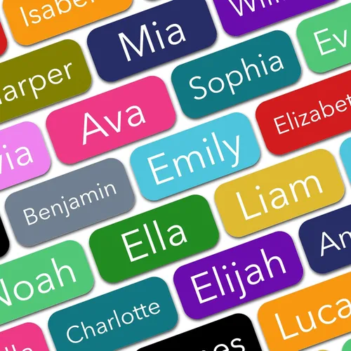 Vista 7 de Etiquetas de nombre personalizadas (210 etiquetas) (1,6 cm × 0,61 cm) Mini etiquetas adhesivas personalizadas - Etiquetas de nombre impermeables