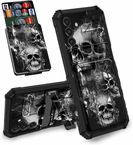 Vista 21 de Funda tipo cartera con versículo bíblico Salmo 46-5 para Samsung Galaxy A16 5G con ranura para tarjeta desmontable para ocultar tarjetas de crédito