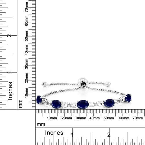 Vista 53 de Gem Stone King Pulsera de tenis de diamantes cultivados en laboratorio con piedra natal de 3-6 quilates para mujer, plata de ley 925, ovalada