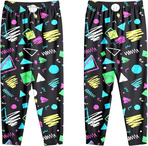 Vista 6 de VVGETE Disfraces de los años 80 para hombre, pantalones deportivos, pantalones casuales para correr con cordón, traje de los años 90 para hombre