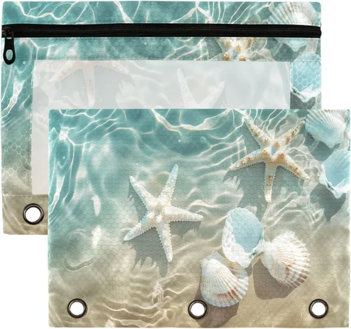 Vista 13 de Estuche para lápices para carpeta de 3 anillos de fútbol americano con cremallera, bolsas de cosméticos transparentes para oficina, universidad
